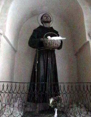 Assisi: Portiunkula - hl. Franziskus mit Turteltauben