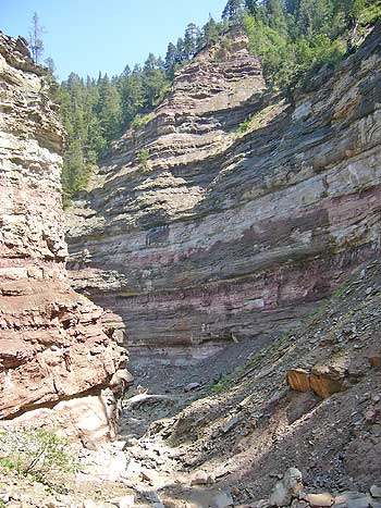 Geoparc Bletterbach bei Aldein in Suedtirol