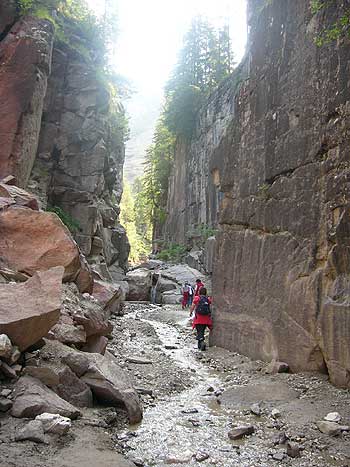 Geoparc Bletterbach bei Aldein in Suedtirol